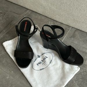 PRADA strappy wedge sandals